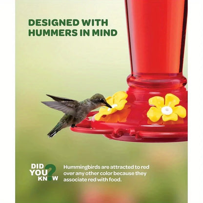 Hummingbird Feeder with 5 Nectar Ports and Hook - 13.5oz