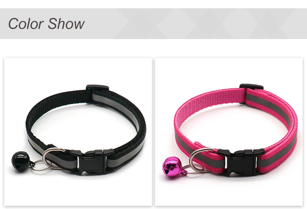 Adjustable Reflective Collars with Bells for Cats and Small Dogs