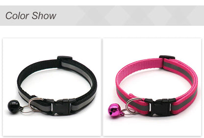 Adjustable Reflective Collars with Bells for Cats and Small Dogs