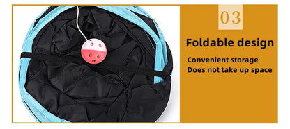 Foldable Cat Tunnel Toy - Breathable Indoor Play for Cats