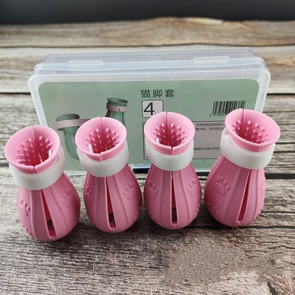 Adjustable Anti-Scratch Cat Bath Shoes for Nail Protection
