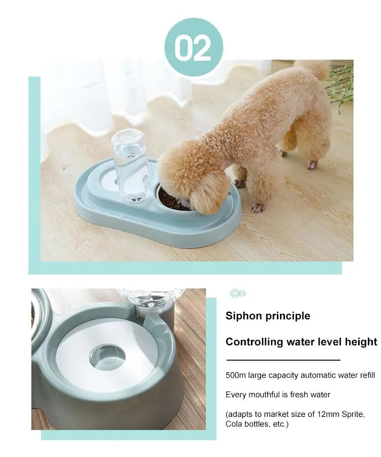 Automatic Pet Water and Food Bowl Fountain for Cats and Dogs