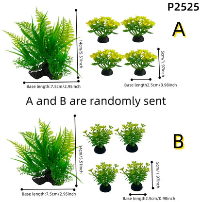 5-Piece Artificial Aquarium Plant Decoration Set