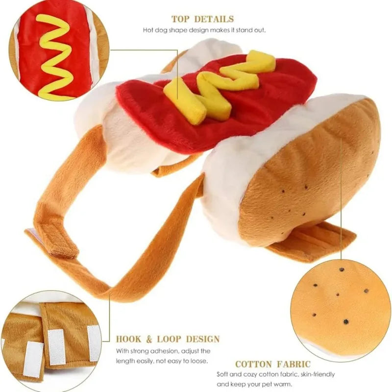 Dachshund Hot Dog Costume for Pets - Adjustable Halloween Outfit