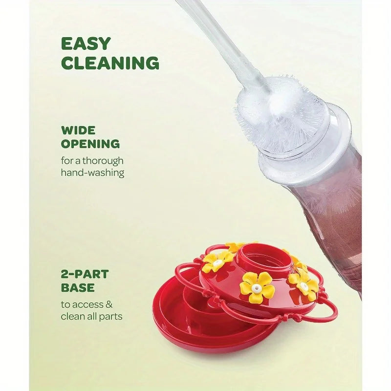 Hummingbird Feeder with 5 Nectar Ports and Hook - 13.5oz