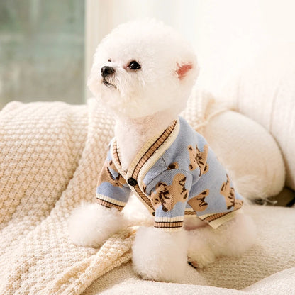 Striped Cardigan Sweater for Small Dogs and Cats
