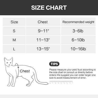 Cotton Recovery Suit for Male and Female Cats
