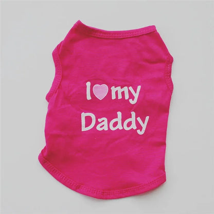 I Love Mommy & Daddy Cat Vest Tee Shirt for Kittens