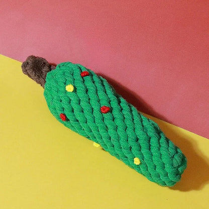Cute Interactive Dog Squeaky Chew Toy with Cotton Ropes