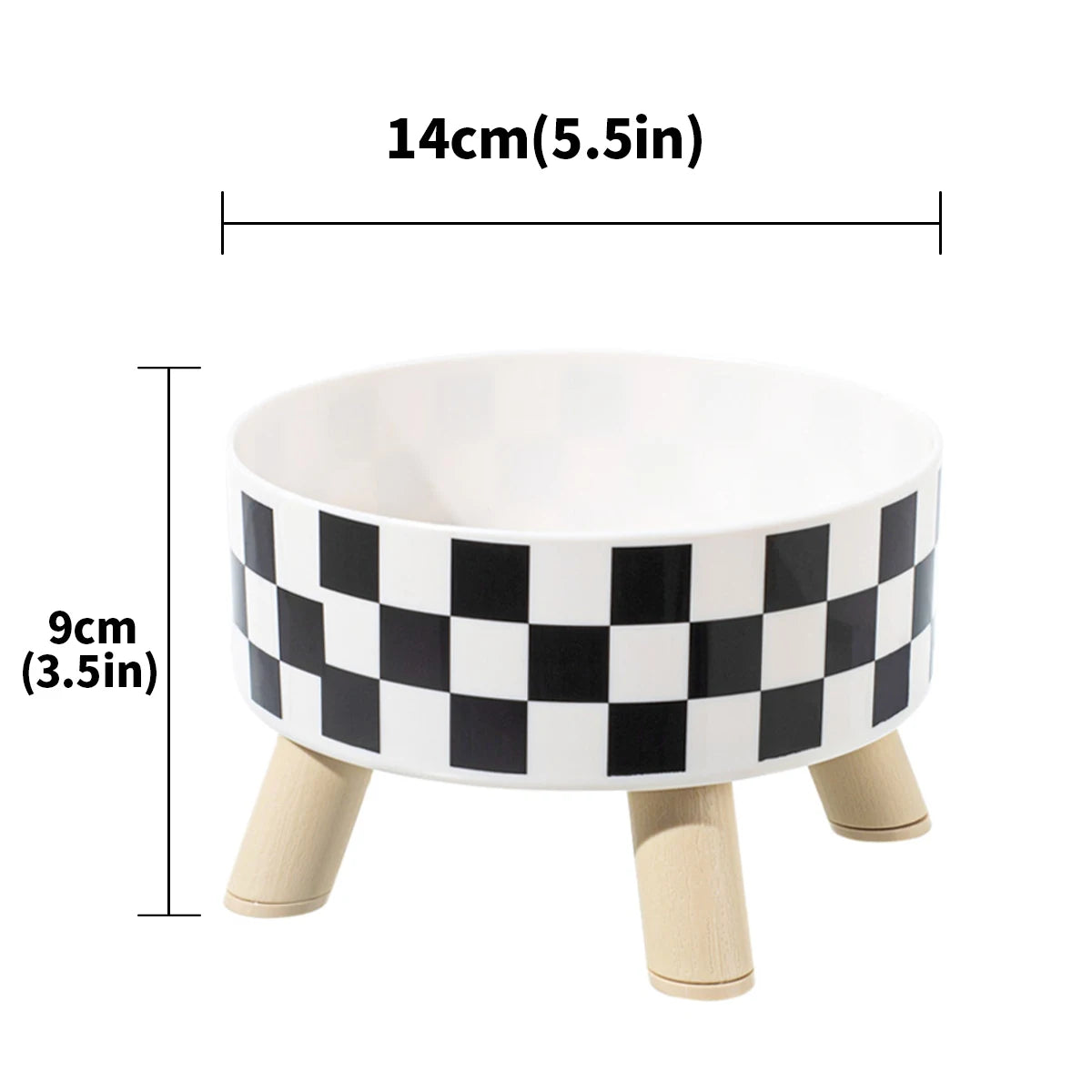 Polka Dot Non-Slip Plastic Pet Bowl for Cats and Dogs