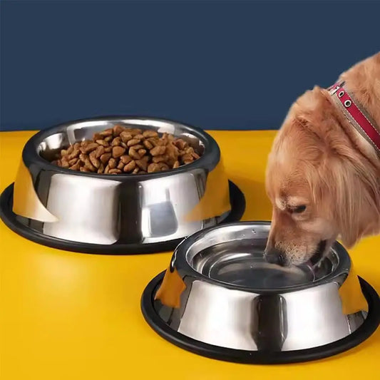 Large Steel Pet Feeding Bowl for Cats and Dogs