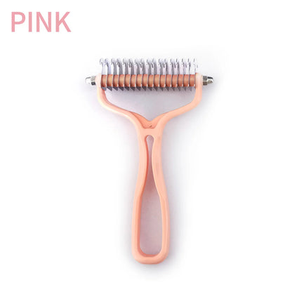Double-Sided Stainless Steel Pet Grooming Brush for Cats & Dogs