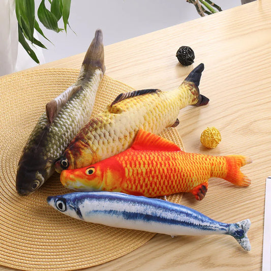 Plush 3D Fish Cat Toy with Catnip for Interactive Play