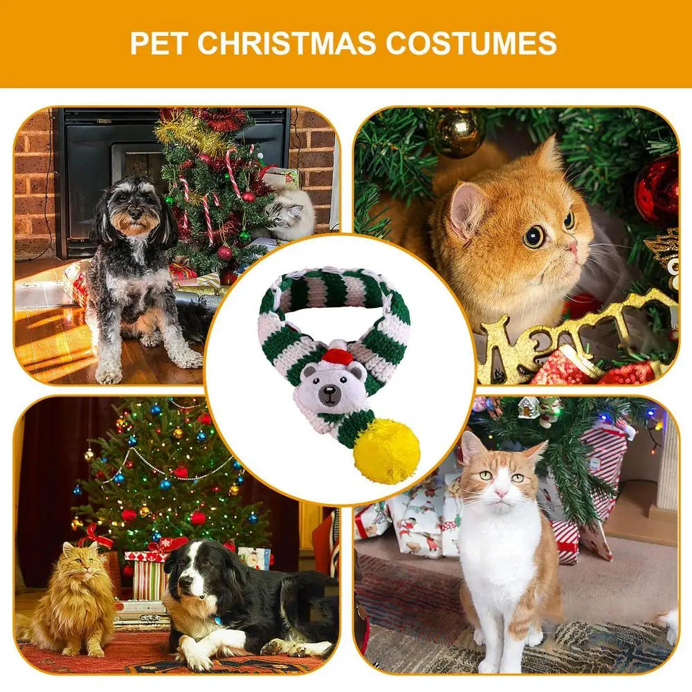 Adjustable Christmas Hat and Scarf for Dogs Up to 20kg