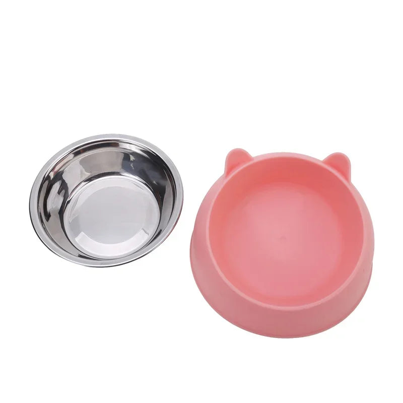 Inclined Stainless Steel Cat and Dog Feeding Bowl