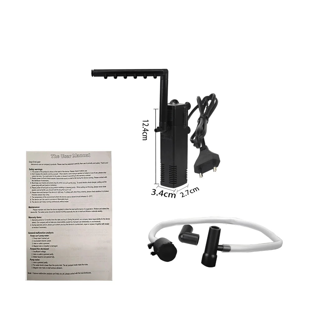 Submersible Water Filter Pump for Aquariums and Turtle Tanks