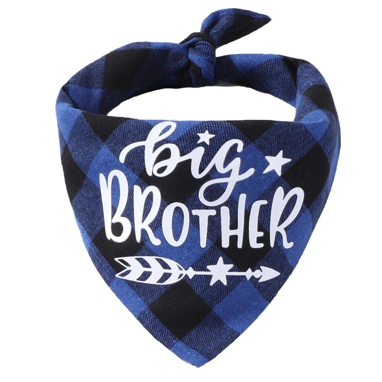Big Brother Plaid Dog Bandana for Pregnancy Announcements