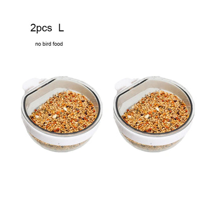 Detachable Transparent Parrot Feeding Bowl and Water Cup