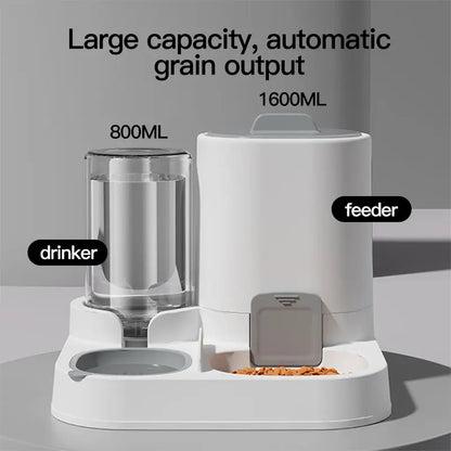 Automatic Gravity Cat Water Dispenser & Feeder - Large Capacity
