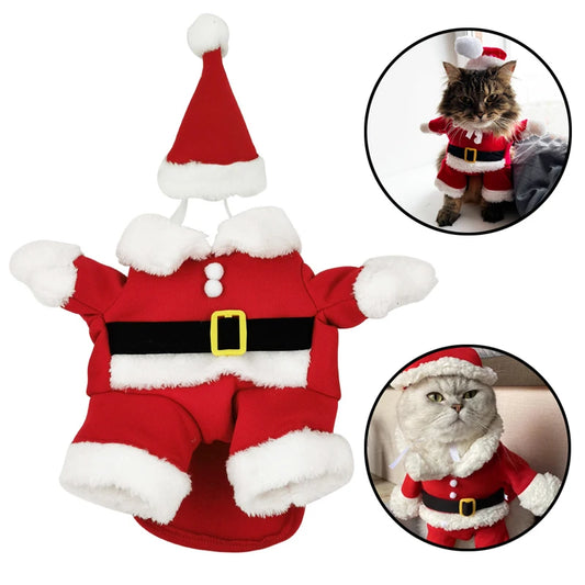 Christmas Cat and Dog Santa Costumes for Festive Parties