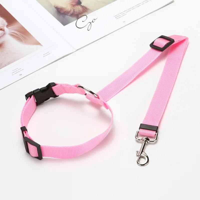 Adjustable Two-in-One Pet Car Seat Belt and Leash