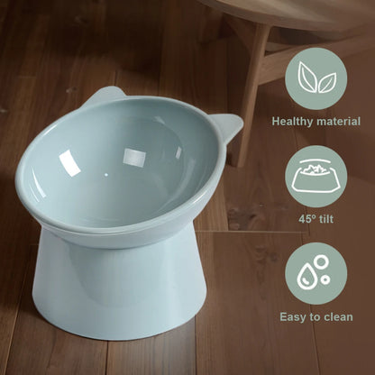Ergonomic Tilted Cat Food Bowl for Flat-Faced Cats