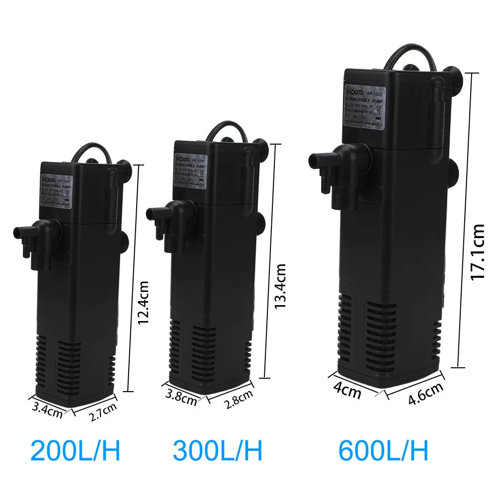 Submersible Water Filter Pump for Aquariums and Turtle Tanks