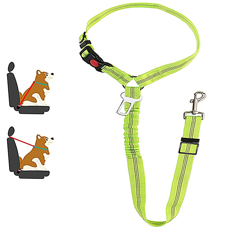 Adjustable Dog Harness and Car Seat Belt for Pets