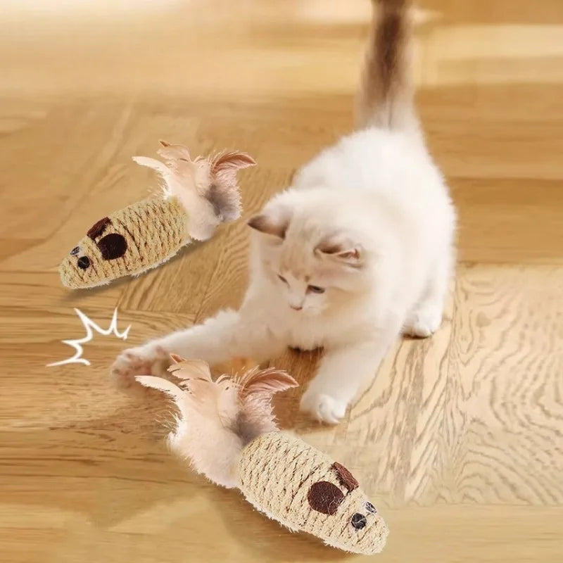 Sisal Stuffed Mouse Cat Toy for Interactive Play