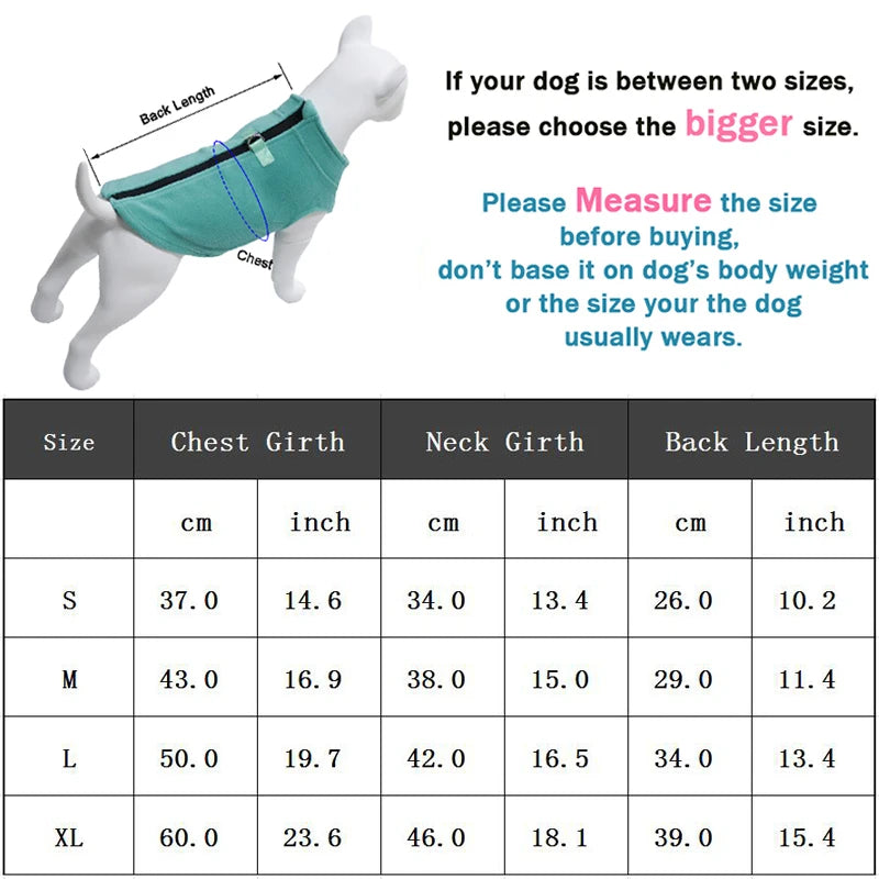 Soft Fleece Dog Jacket for Small to Medium Pets