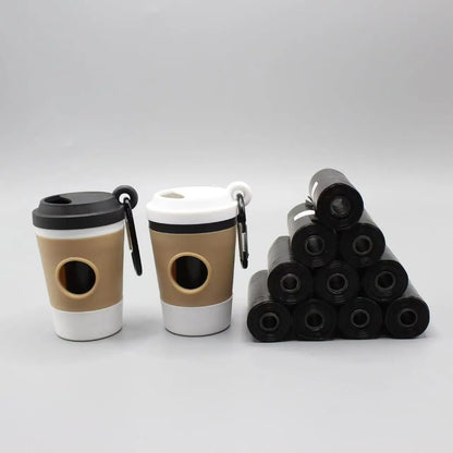 Coffee Cup-Shaped Dog Poop Bag Dispenser for Walks