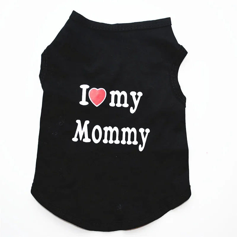 I Love Mommy & Daddy Cat Vest Tee Shirt for Kittens