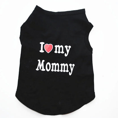 I Love Mommy & Daddy Cat Vest Tee Shirt for Kittens