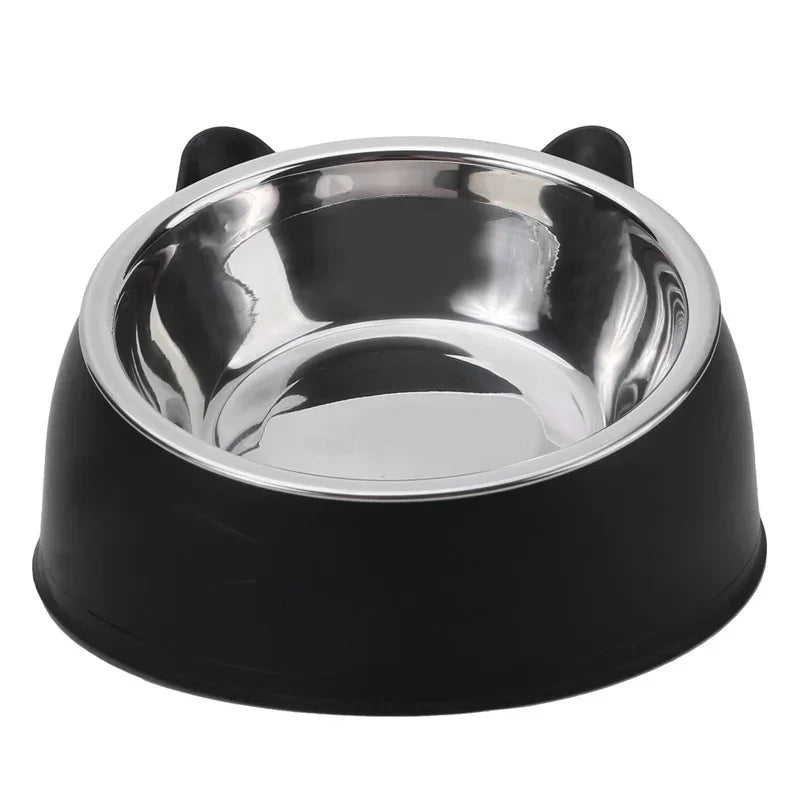 Inclined Stainless Steel Cat and Dog Feeding Bowl