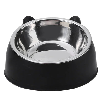 Inclined Stainless Steel Cat and Dog Feeding Bowl