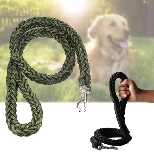 Nylon Braided Dog Leash for Large Breeds - Heavy Duty Walking Rope