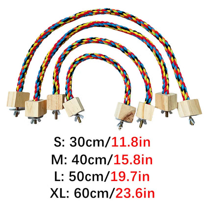 Colorful Cotton Rope Swing Toys for Parrots and Birds