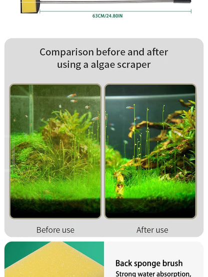Long Handle Algae Cleaning Brush for Aquariums