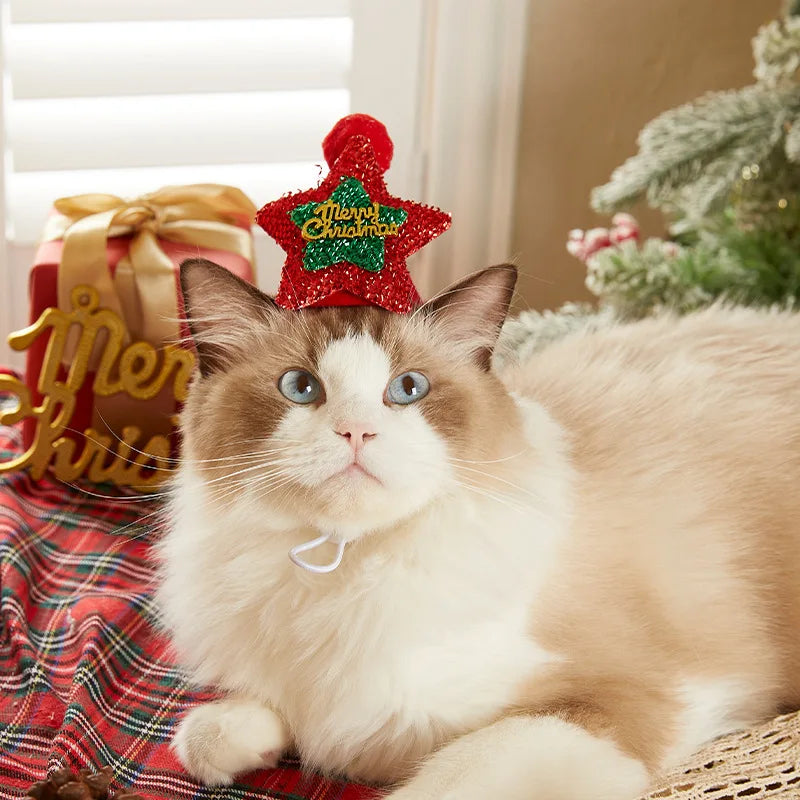 Christmas Hat and Scarf Set for Dogs and Cats