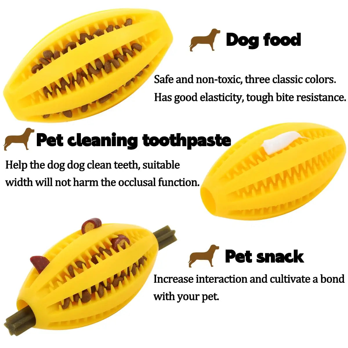 Natural Rubber Dog Chew Toy Ball for Teeth Cleaning