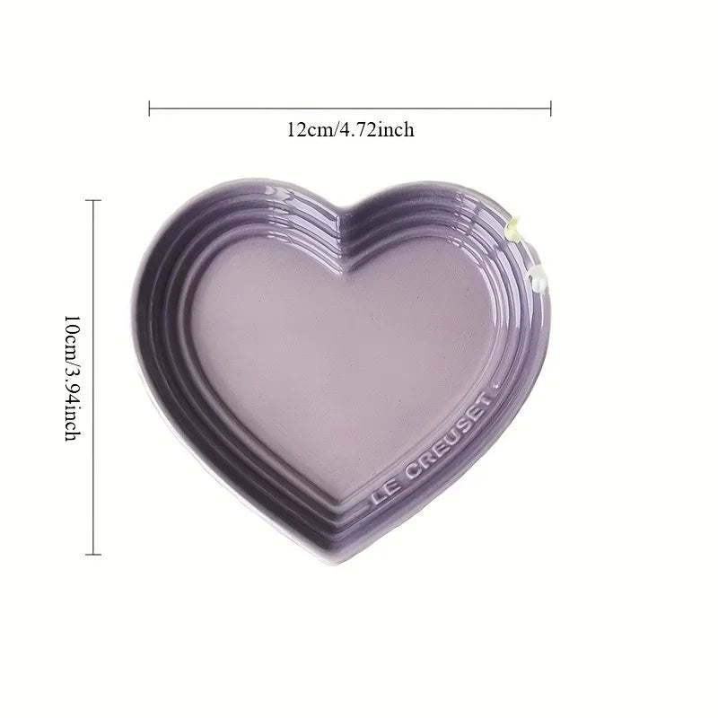 Heart-Shaped Ceramic Cat Bowl for Small Pets - Anti Vomiting