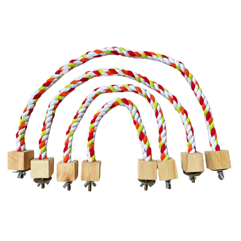 Colorful Cotton Rope Swing Toys for Parrots and Birds