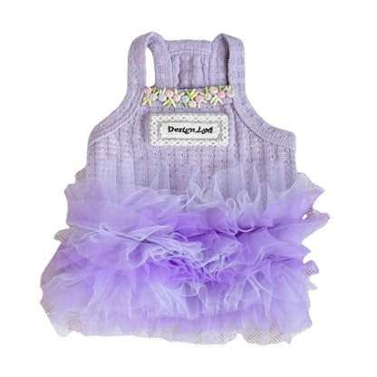 Lightweight Purple Lace Dog Summer Dress for Small Pets