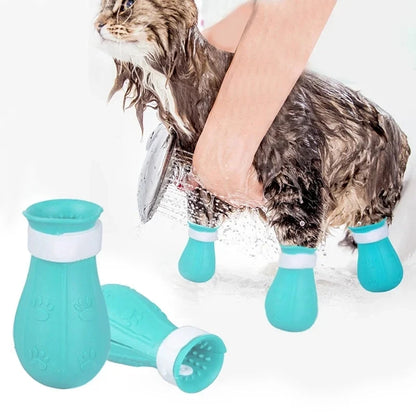 Adjustable Anti-Scratch Cat Bath Shoes for Nail Protection