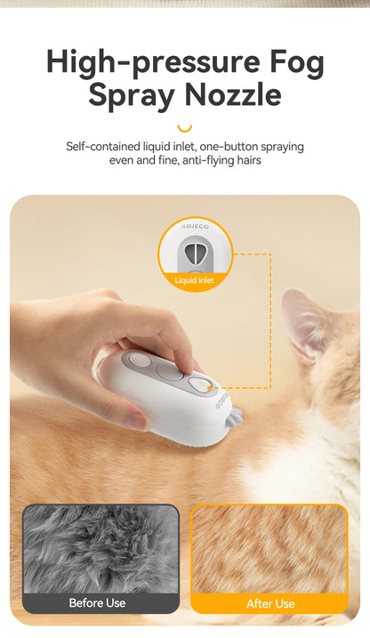 Electric Pet Hair Comb with Spray for Dogs and Cats