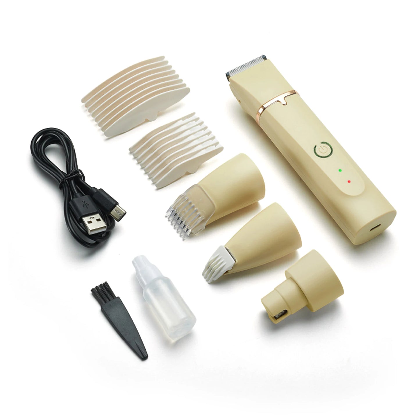 4-in-1 Rechargeable Pet Grooming Clipper Set for Dogs and Cats