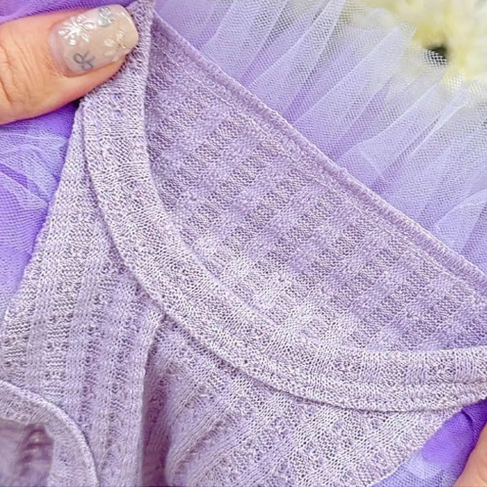 Lightweight Purple Lace Dog Summer Dress for Small Pets