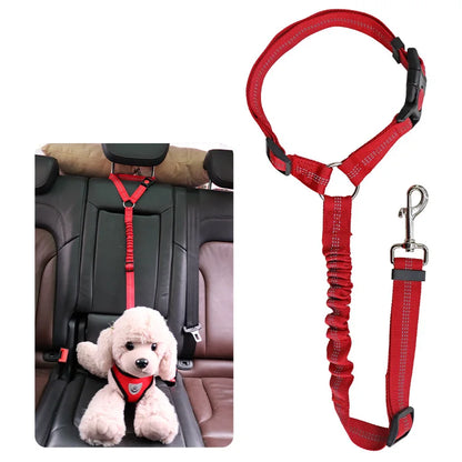 Adjustable Dog Harness and Car Seat Belt for Pets