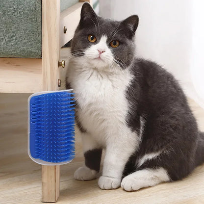 Cat Self-Cleaning Brush and Scratcher for Cats with Catnip