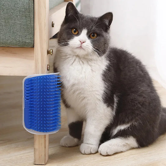 Cat Self-Cleaning Brush and Scratcher for Cats with Catnip